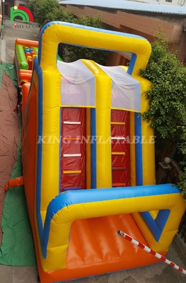 কাস্টম স্পোর্ট ইনফ্ল্যাটেবল কার্নিভাল গেমস ডাবল লেন ক্লাইম্বিং এবং স্লাইড সহ ইনফ্ল্যাটেবল চ্যালেঞ্জ রেস বাধা কোর্স