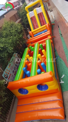 কাস্টম স্পোর্ট ইনফ্ল্যাটেবল কার্নিভাল গেমস ডাবল লেন ক্লাইম্বিং এবং স্লাইড সহ ইনফ্ল্যাটেবল চ্যালেঞ্জ রেস বাধা কোর্স