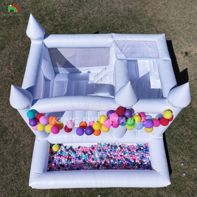 13x13x10 ফুট বাণিজ্যিক সাদা বাউন্স হাউস বড় জাম্পার বাউন্সী inflatable কাসল বাচ্চাদের জন্য স্লাইড এবং বল গর্ত সঙ্গে প্রাপ্তবয়স্কদের