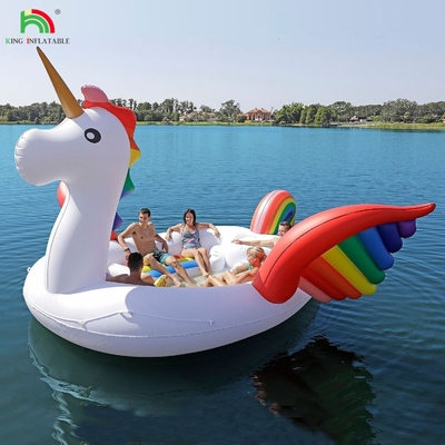 6 জনের জন্য inflatable পাউন ওয়াটার মাউন্ট সমুদ্র হ্রদ পুল ভাসমান জল খেলনা দৈত্য ইউনিকর্ন ফ্লেমিংগো জল পার্টি জন্য inflatable ভাসমান বিছানা