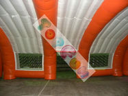 আউট ডোর ব্যবহার জন্য বড় হোয়াইট এবং কমলা পিভিসি Inflatable ইভেন্ট তাঁবু