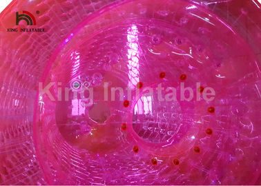 2.4 মি ব্যাসার প্রাপ্তবয়স্কদের জন্য গোলাপী Inflatable জল Zorb রোলার পিভিসি জল খেলনা