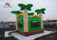 5x4.5 মি। সবুজ নারকেল গাছ কিডস Inflatable জাম্পিং কাসল / ঝাড়া আপ বাউন্স হাউস