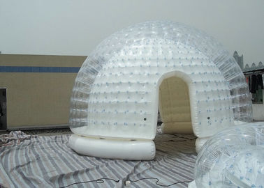 সাদা পিভিসি tarpaulin সঙ্গে আধা ট্রান্সপারেন্ট inflatable বাবল তাঁবু / ইয়ার তাঁবু