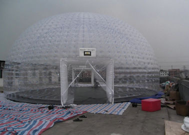 সাদা পিভিসি tarpaulin সঙ্গে আধা ট্রান্সপারেন্ট inflatable বাবল তাঁবু / ইয়ার তাঁবু