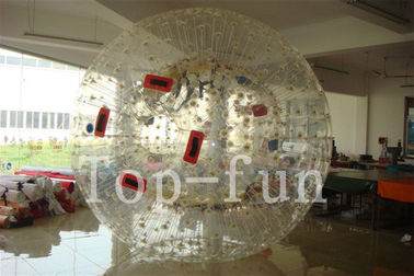 স্বচ্ছ পিভিসি ভাসমান Inflatable Zorb বল Grassland / খেলার মাঠ জন্য 1/2 প্রবেশাধিকার