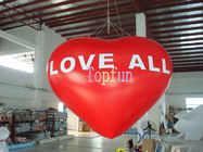 0.2 মিমি পিভিসি হিলিয়াম বিবাহের অনুষ্ঠান / লাল হার্ট আকার জন্য Inflatable বিজ্ঞাপন বেলুন