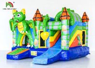 কিডস Inflatable বাউন্সার কম্বো / সবুজ Inflatable ড্রাগন જમ્પિંગ কাসল