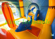 হলুদ / নীল Mutifun Inflatable জাম্পিং স্লাইড সজ্জিত স্লাইড সজ্জিত সিই প্রশংসাপত্র ব্লোয়ার
