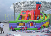কাসল সঙ্গে মহান Inflatable শুকনো স্লাইড জান্নাতে / কিডস স্লাইডিং মজা জন্য চালু
