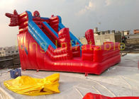 লাল / নীল স্পাইডার ম্যান Inflatable শুকনো স্লাইড বহিরঙ্গন দৈত্য জলরোধী / এন্টি - ইউভি স্লাইড