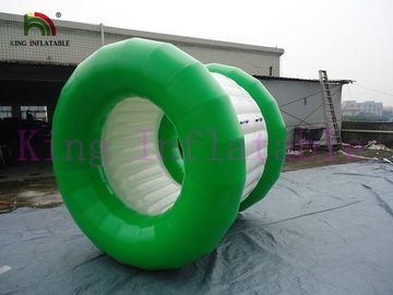 জল পার্ক জন্য সবুজ / সাদা পিভিসি Tarpaulin Inflatable জল বল রোলিং খেলনা