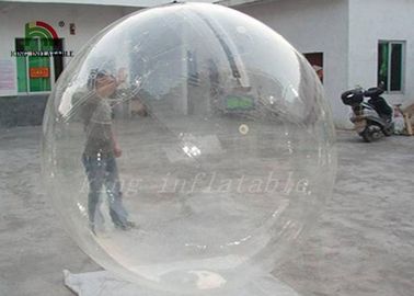 স্পষ্ট স্বচ্ছ পিভিসি 2m ডিয়া Inflatable অ্যাকোয়া বল / YKK জipper সঙ্গে জল বল