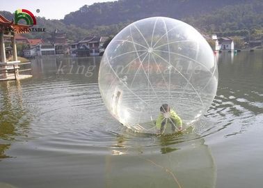 স্পষ্ট স্বচ্ছ পিভিসি 2m ডিয়া Inflatable অ্যাকোয়া বল / YKK জipper সঙ্গে জল বল