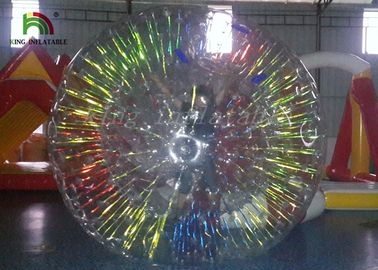 ঝরনা Zorb / স্পষ্ট Inflatable Coloful ঝাঁকনি Grassplot ঘূর্ণায়মান জন্য ফ্ল্যাশ রোলের বল