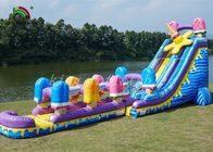 রঙিন আইস ক্রিম Inflatable জল স্লাইড একা লেন ফায়ার Retardant