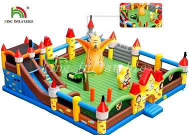 বহিরঙ্গন দৈত্য Inflatable বিনোদন পার্ক রঙিন পিভিসি Tarpaulin কম্বো খেলার মাঠ