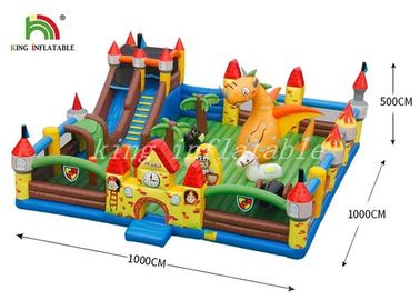 বহিরঙ্গন দৈত্য Inflatable বিনোদন পার্ক রঙিন পিভিসি Tarpaulin কম্বো খেলার মাঠ