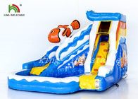 টেকসই পিভিসি Tarpaulin দ্বারা সুইমিং পুল সঙ্গে ক্লাউনফিশ Inflatable জল স্লাইড