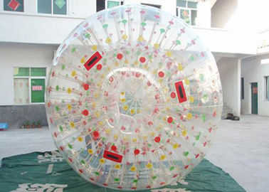 টেকসই inflatable Zorb বল / গ্লাসলট জন্য রঙিন ডি রিং সঙ্গে বাবল ঘাস বল