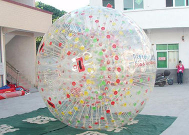 টেকসই inflatable Zorb বল / গ্লাসলট জন্য রঙিন ডি রিং সঙ্গে বাবল ঘাস বল