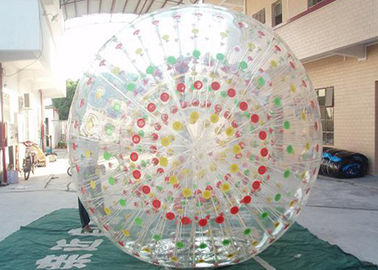 টেকসই inflatable Zorb বল / গ্লাসলট জন্য রঙিন ডি রিং সঙ্গে বাবল ঘাস বল