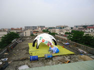 হোয়াইট মুদ্রিত ছাদ সঙ্গে 10m স্প্যান্ট inflatable এয়ারটাইট স্পাইডার ইভেন্ট তাঁবুর কালো পিভিসি ফ্রেম পোস্ট