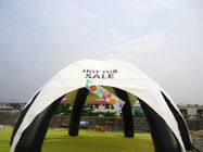 হোয়াইট মুদ্রিত ছাদ সঙ্গে 10m স্প্যান্ট inflatable এয়ারটাইট স্পাইডার ইভেন্ট তাঁবুর কালো পিভিসি ফ্রেম পোস্ট