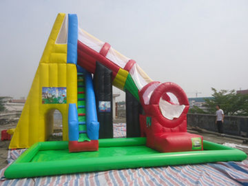 কিডস / প্রাপ্তবয়স্কদের বহিরঙ্গন লাল Inflatable সুইমিং পুল জল স্লাইড 0.55 মিমি পিভিসি