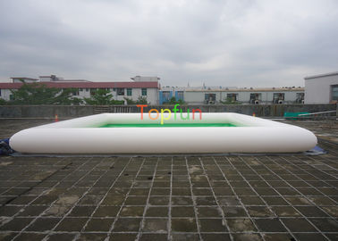 হালকা সবুজ / সাদা রঙ 7 x 7 মি প্রস্ফুটিত জল পুল, inflatable সুইমিং পুল 0.65