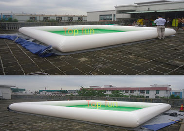 হালকা সবুজ / সাদা রঙ 7 x 7 মি প্রস্ফুটিত জল পুল, inflatable সুইমিং পুল 0.65