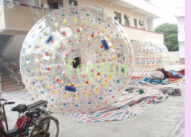 Coloful ডি রিং সঙ্গে রঙ ডট Inflatable Zorb বল পিভিসি Zorbing বল