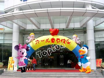 অক্সফোর্ড ফ্যাব্রিক বাচ্চাদের উদযাপন জন্য Inflatable রেনবো আর্ক রঙিন