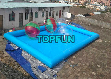 Inflatable জল স্লাইড / জল বল জন্য নীল inflatable সুইমিং পুল