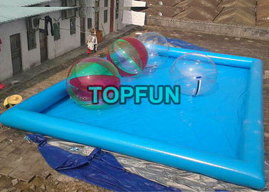 Inflatable জল স্লাইড / জল বল জন্য নীল inflatable সুইমিং পুল