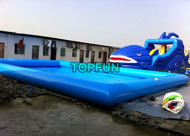 Inflatable জল স্লাইড / জল বল জন্য নীল inflatable সুইমিং পুল