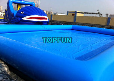 Inflatable জল স্লাইড / জল বল জন্য নীল inflatable সুইমিং পুল