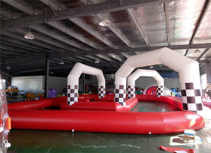 বহিরঙ্গন বড় বাচ্চাদের প্রাপ্তবয়স্কদের inflatable গাড়ী রেস কোর্স ট্র্যাক Track