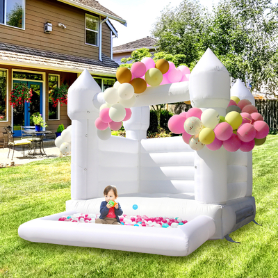 বাণিজ্যিক পার্টি ভাড়া inflatable bouncer কাসল Jumper Bounce House সাদা Bouncy কাসল সঙ্গে পুল
